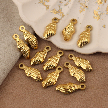 Zawieszka muszla stal szlachetna pozłacana 22x7mm