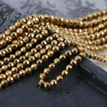 Hematyt złoty kula beczułka 4mm [sznur 40cm]