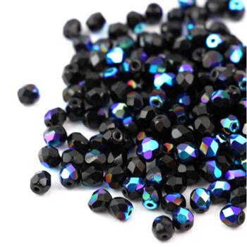 Fire Polish 3mm Jet AB [40szt]