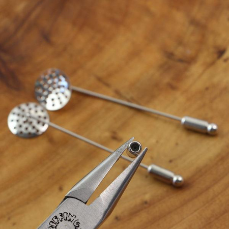 Baza broszki srebrna z sitkiem 14mm