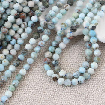 Larimar kula fasetowana 5mm [sznur 39cm]