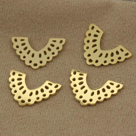 Ażurowa baza stal szlachetna pozłacana PVD HQ 25x16mm