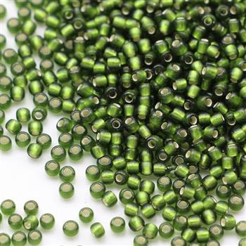 Toho Round 11/0 Silver-Lined Frosted Olivine [10g]