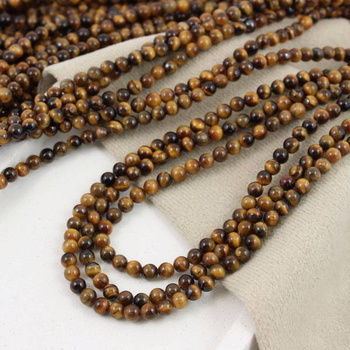 Tygrysie oko kula gładka 4mm [sznur 39cm]