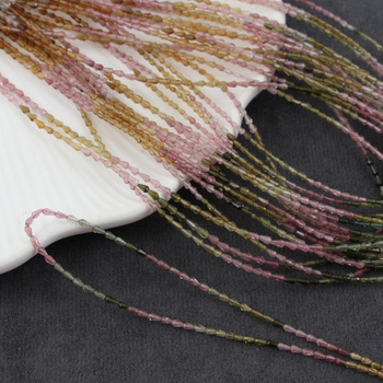 Turmalin multikolor kropla fasetowana 3x1,5mm [sznur 40cm]