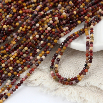 Jaspis mokait kula fasetowana 2mm [sznur 39cm]