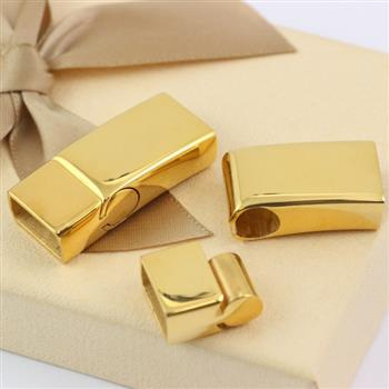 Zapięcie magnetyczne płaskie złote stal szlachetna