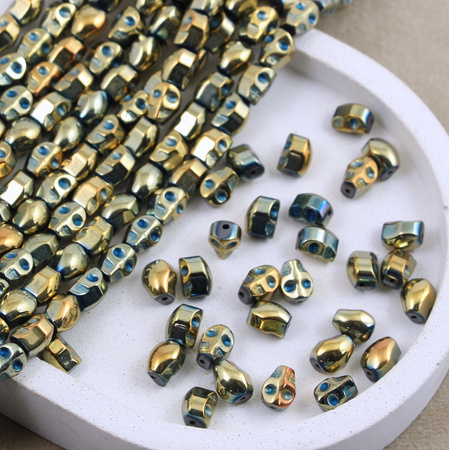 Hematyt złoto-niebieski czaszka 8x6mm