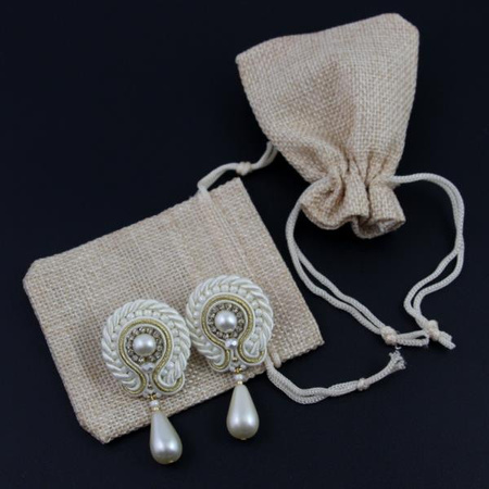 Woreczek lniany beżowy 9x7cm