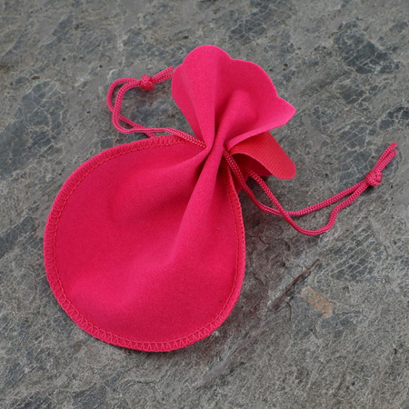 Sakiewka z weluru różowa 12x9cm