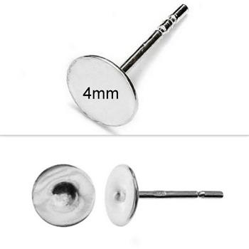 Bigle sztyfty do naklejania 4mm Ag925 [para]