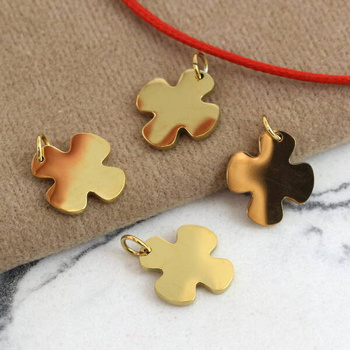 Zawieszka krzyżyk stal szlachetna pozłacana 15mm