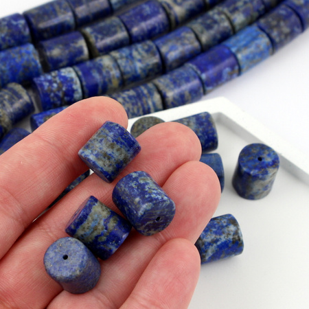 Lapis lazuli z pirytem wałek gładki 13x12mm