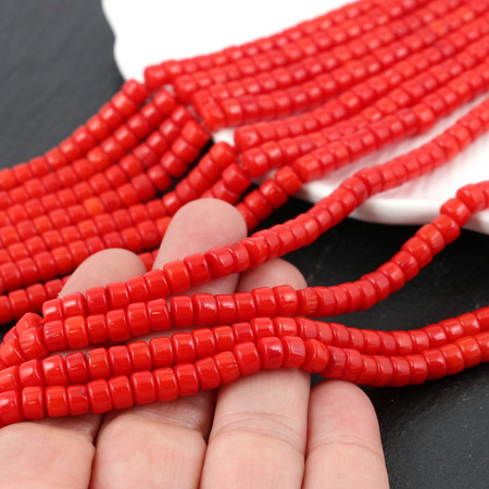 Koral czerwony wałek dysk 6x4mm