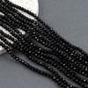 Kryształek szklany oponka fasetowana czarna 4x3mm [sznur 34cm]