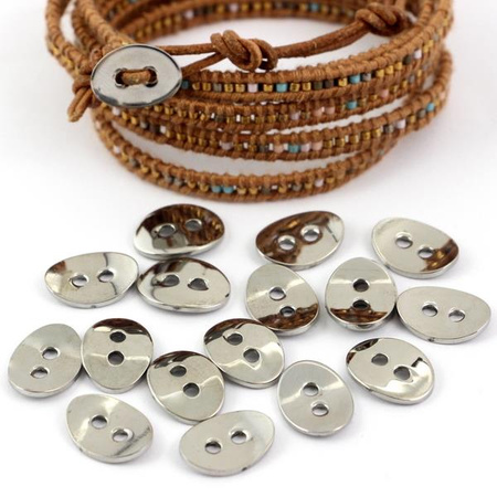 Guzik owalny zapięcie stal szlachetna 14x10mm