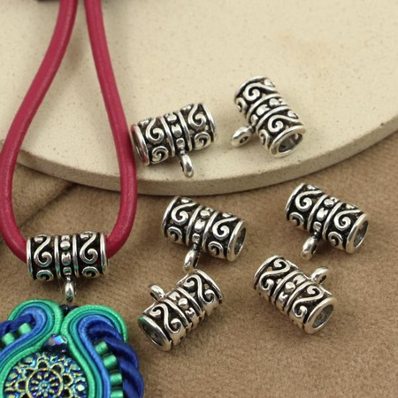 Krawatka metalowa ozdobna srebrna 13x12mm