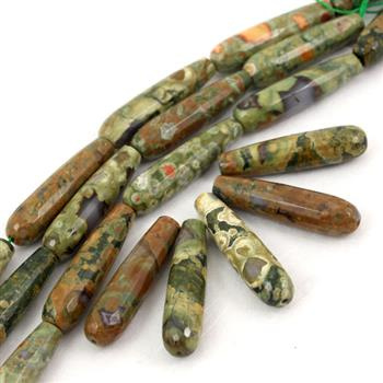 Jaspis riolit kropla fasetowana 40x10mm