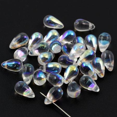 Kropla szklana crystal AB 10x6mm [10szt]