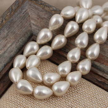 Perła seashell kropla szampańska 14x10mm