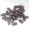 Szklane fish beads brunatno-fioletowe 15x8mm
