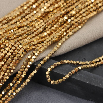 Hematyt złoty kula fasetowana 2mm [sznur 40cm]