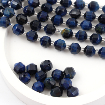 Tygrysie oko niebieskie kula beczułka fasetowana 8x7mm