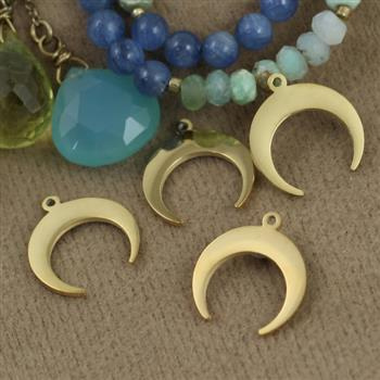 Zawieszka księżyc / lunula stal szlachetna pozłacana PVD 15x12mm