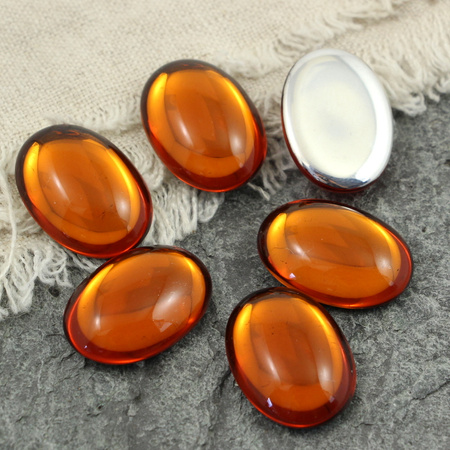 Kaboszon szklany Topaz - Silver Foiled owal 25x18mm