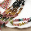 Turmalin multikolor kropla fasetowana 5x3mm [sznur 23cm]