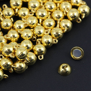 Zapięcie metalowe magnetyczne kula złota 8mm