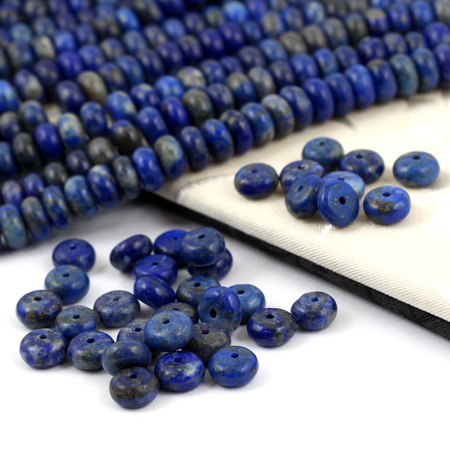 Lapis lazuli z pirytem oponka gładka 8x4mm