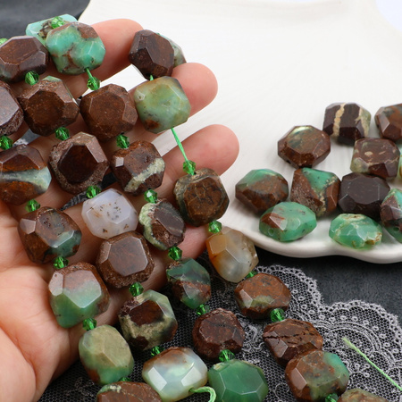 Chryzopraz kwadrat fasetowany 15mm