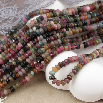 Turmalin multikolor oponka fasetowana 4x2mm [20szt]