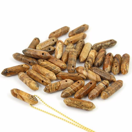 Jaspis krajobrazowy zawieszka grot 32x9mm