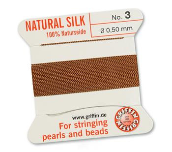 Griffin Nici jedwabne z igłą cornelian 0,50mm [2m]