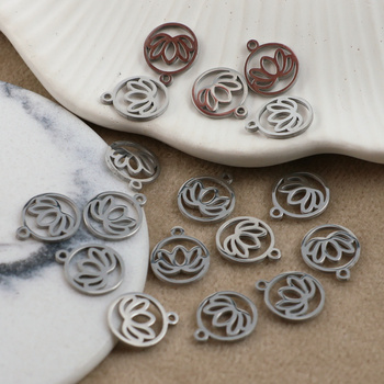 Zawieszka kwiat lotosu stal szlachetna 10mm