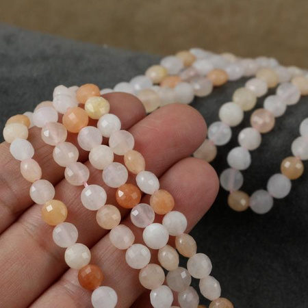 Awenturyn różowy fasetowana moneta 6mm