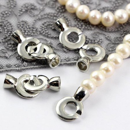 Zapięcie do naszyjników 2 obrączki srebrne