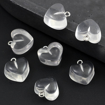 Serce akrylowe bezbarwne 16x14mm