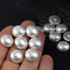 Glass Pearl Cabochon Bright White 14mm
