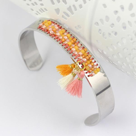 Baza bransolety ze stali szlachetnej do AZTEC srebrna