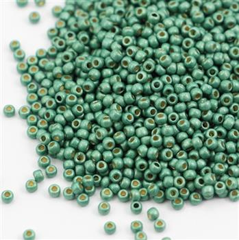 Toho Round 11/0 Permafinish - Matte Galvanized Jade Green [10g]