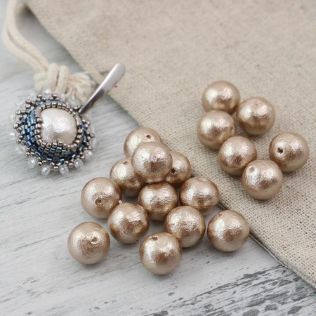 Miyuki Cotton Pearls Beige kula 10mm