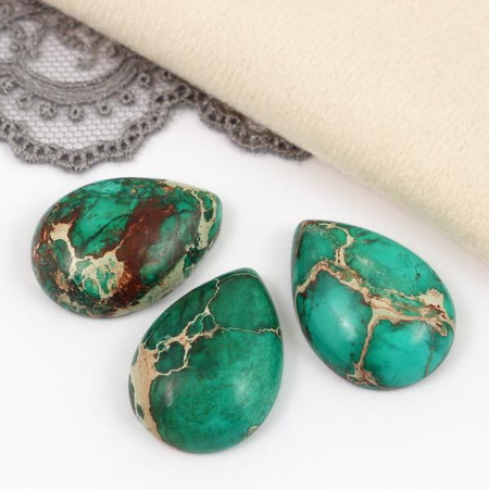 Kaboszon jaspis lazurowe wybrzeże łezka 25x18mm