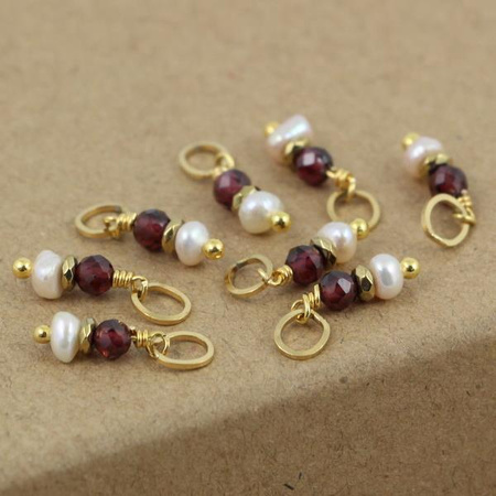 Zawieszka filigranowa kamienie + stal 15mm