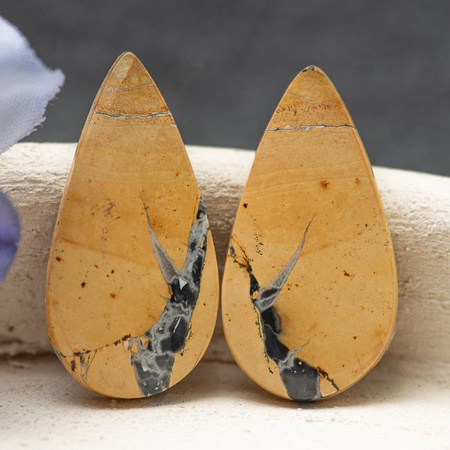 Kaboszony jaspis maligano 27x14x3mm [para]