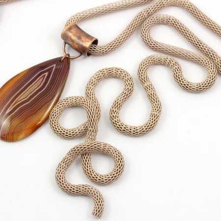 Łańcuszek beżowy gruba żmijka 6mm [55cm]