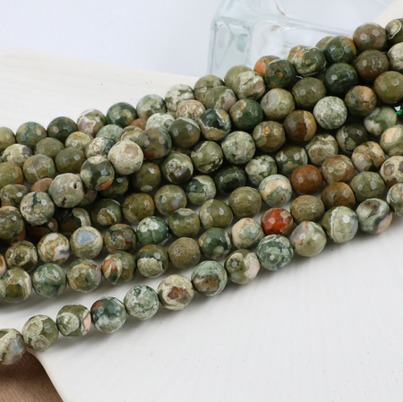 Jaspis riolit kula fasetowana 8mm