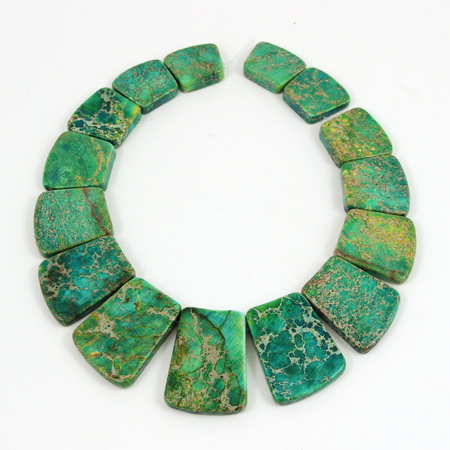 Jaspis lazurowe wybrzeże baza naszyjnika zielenie [15 kamieni]